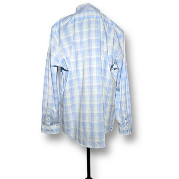 Calvin Klein Men's XXL Blue Plaid Non Iron Classic Fit Button Up Shirt Preppy - Picture 5 of 6